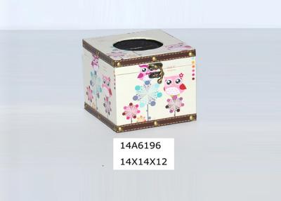 China Household PU Leather MDF SGS Wooden Tissue Box for sale