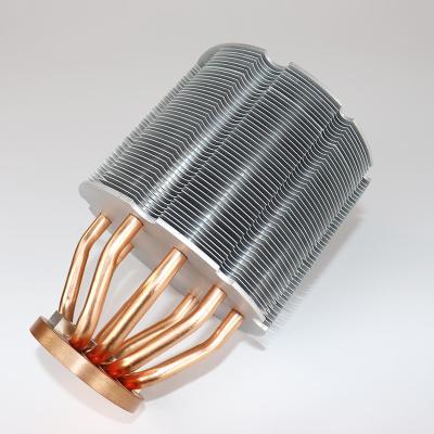 China Long Life Factory Supply CNC Machining Heat Pipe/Active Cooling Zipper Direct Fin Radiator to Light Cooling for sale