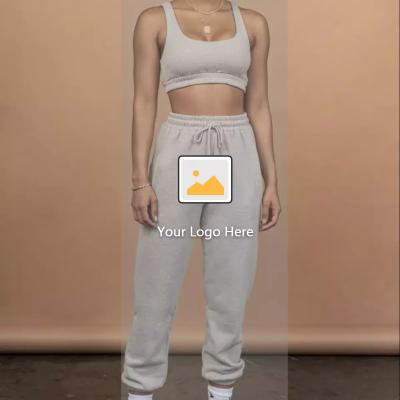 China News Jogger Crop Set Tank Top Long Pants Breathable Two Piece Top Women Sweat Suit Two Piece Pants Sets for sale