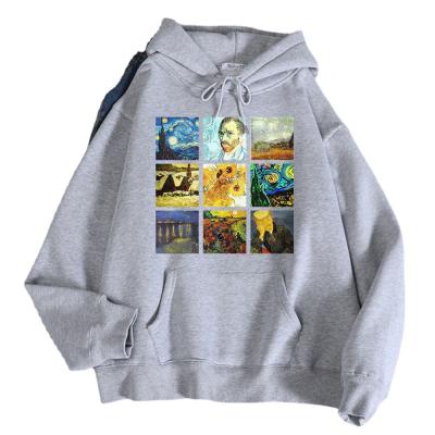 China Fashion Viable Personality Abstract Painting Plus Warm Fleece Hooded Sweater Hoodies Pullover Sweatshirt With Custom Logo for sale