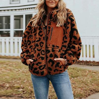 China Oversized Flannel Jacket Women Winter Coat Leopard Faux Fur Viable Winter Jacket Coats for sale