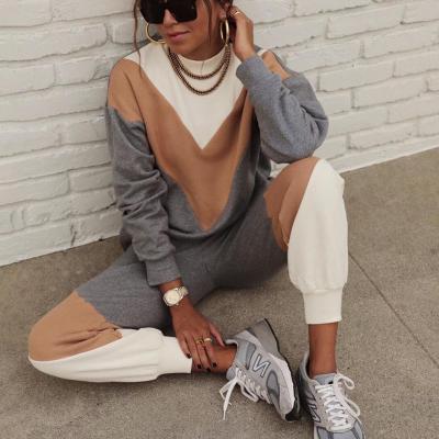 China Wholesale Fashionable QUICK DRY Sweater Women's Sweatshirt Sweater Crewneck Pullover Sweater Pants Set for sale