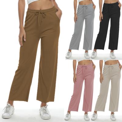 China New Style Hot Custom Pocket Anti-wrinkle Wide-leg Casual Border Women's Pants for sale