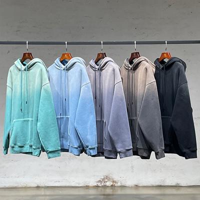 China Sustainable Wholesale Custom Mens Hoodie Sweatshirts Unisex Vintage Washed Hoodie for sale