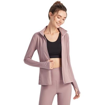 China Lulu's Breathable Yoga Clothing Women's Yoga Winter Long Sleeve Jackets Zipper Casual Jacket Yoga Top for sale