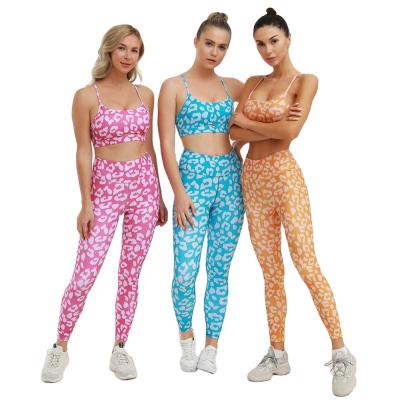 China Wholesale Sportswear QUICK DRY OEM Printed Custom Sports Wear Bra And Pants Women Tracksuit Yoga Set For 2019 for sale