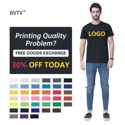 China Anti-Wrinkle Wholesale 100% Cotton Blank Men's T-shirts Customize Embroidered Print LOGO Custom T-shirt T-shirt Printing for sale