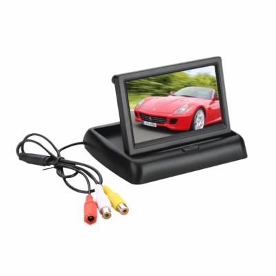 China Power Cable Cigarette Lighter 4.3 Foldable 5 Inch TFT LCD Car Monitor Display Parking System For Car Rear View NTSC PAL Monitors for sale