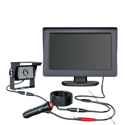 China 4.3 Inch LCD Monitor Backup Rear View Camera System Kit Car Power Cable Cigarette Lighter Support Reversing Aid for sale