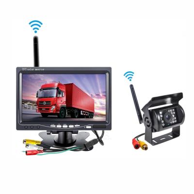 China Bus AHD 1080p 7 Inch Monitor Car Reversing Parking System 24v Night Vision Car Camera Wireless Mobile Line Black Box for sale