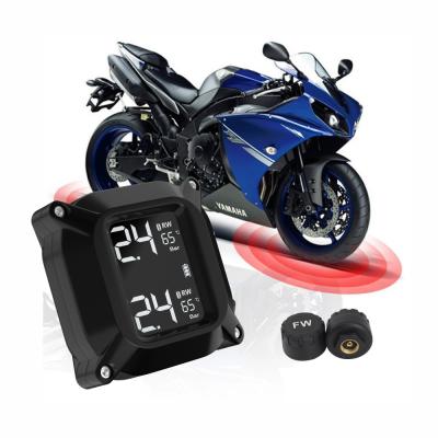 China Motorcycle Tire Pressure Meter 2021 New Model Tpms Solar Power Tpms With 2 Sensors For Motorcycles for sale