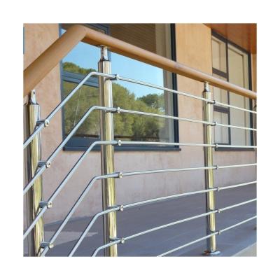 China Modern Wholesale Custom Galvanized Steel Railing Tube Black Round Hollow Balusters Stair Railing for sale