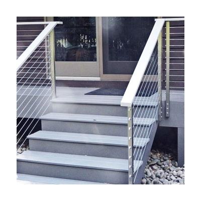 China Stainless Steel Modern Stair Handrail Railing Wire Rope Staircase Vertical Cable Railing for sale