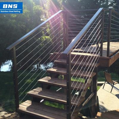 China Modern BNS-Wire Balustrade Cost Stainless Steel Cable Railing Handrail Cheap Tension Post for sale