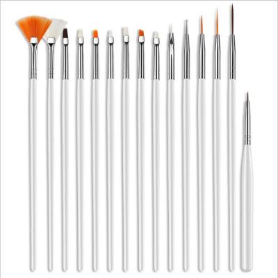 China Amazon Durable 15pcs Hot Nail Art Brush Pen Tools Nail Painting Set Brush for sale