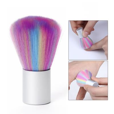 China Easy Apply Colorful Mini Nail Dust Brush Rainbow Makeup Nail Cleaning Brush for sale