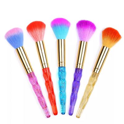 China Shinny Fashionable Beauty Tools Colorful Hair Nail Cleaning Brush Manicure Nail Dust Brush Cleaning Tools for sale