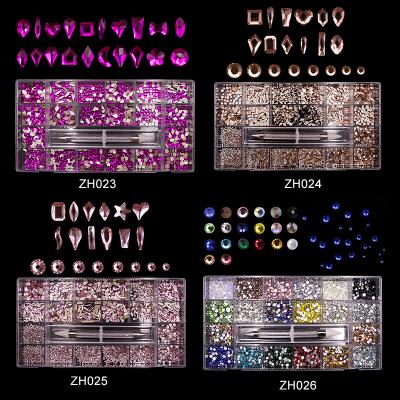 China Multi Nail Art Fancy Rhinestone Crystal Stone Decoration Design Flatback Glass Shape Shiny Colorful Size Quality for sale