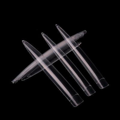 China Easy Apply.popular Fake Acrylic Display Pointed Stylus Tips Extra Long Curve Pointed Art Tips Stylus Nail for sale