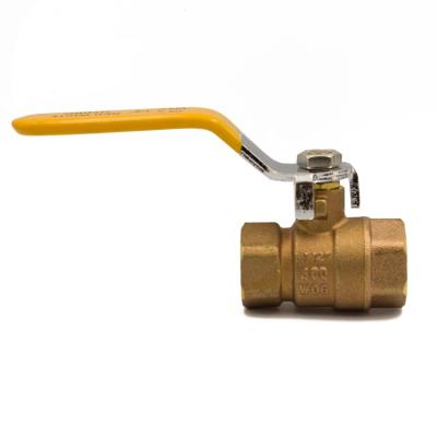 China General 3 Inch PN40 Flat Steel Handle Bronze Color Painted CW617N/C37700 BSP NPT Brass Female Thread Gas Ball Valve for sale