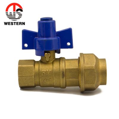 China General chinese mafacuturer price list forged FXM brass water meter lock valve with lock for sale