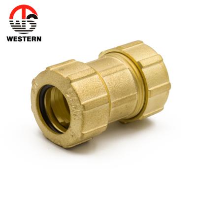 China HPb582A/HPb57-3/CW617N/C37700 Male Threaded Coupler Coupling Compression Brass Forging Straight PE Pipe Fitting Connector for sale