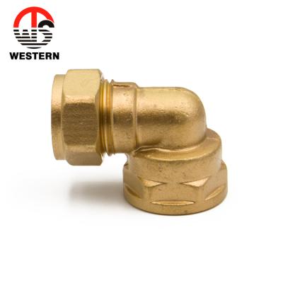 China HPb582A/HPb57-3/CW617N/C37700 90 Degree Female Threaded Elbow Forged Compression Pipe Fitting Brass Elbow For Pipe for sale