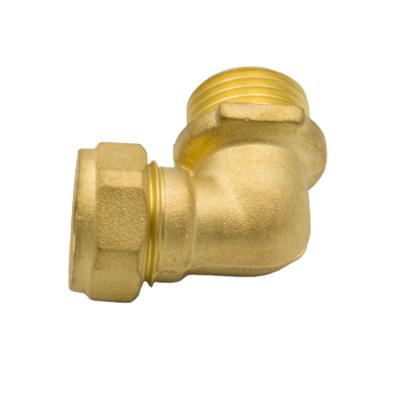 China 22mm Brass Elbow Pipe Fitting Connector Compression Equal Fittings for sale