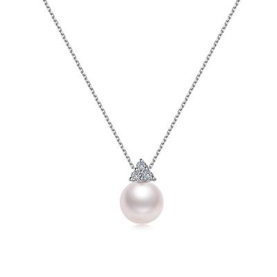 China Hot Sale TRENDY Pearl Diamond Woman Gift Jewelry Pink Lustered Akoya Pearls Garland Pendant Necklace 18k Gold Fashion Seawater Baby for sale