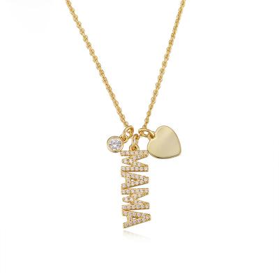 China NONE In Stock 18K Gold Letter Heart Necklace Anniversary Gift Pendant Necklaces For Women for sale