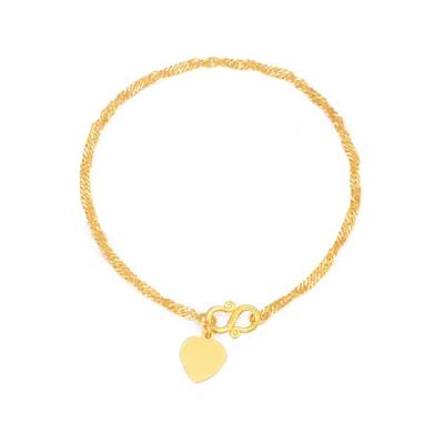 China New Design 24K Trendy Exquisite Gold Plated Water Wave Link Chain Bracelet Minimalist Fashion Jewelry For Woman Man Gift for sale