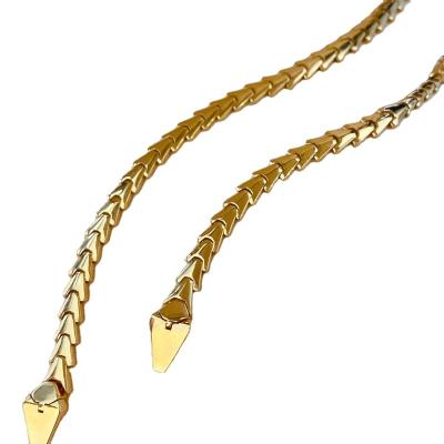 China Real Gold Solid Gold Hiphop 18K Yellow Jewelry Snake Chain Bracelet For Women And Men for sale