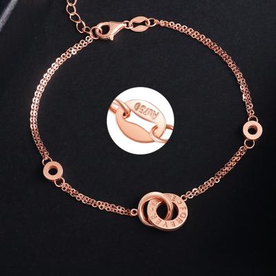 China 2022 TRENDY fashion 18k real solid gold personalized letters bracelet charm for sale