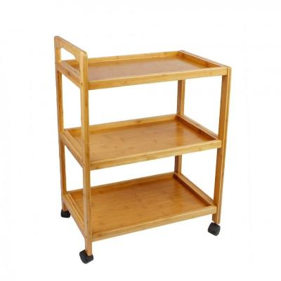 China 3 Shelf Kitchen Sustainable Home Storage Cart Bamboo Kitchen Cart for sale