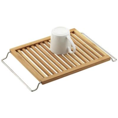 China Sustainable Multifunctional Bamboo Dish Rack Display Stand For Kitchen for sale