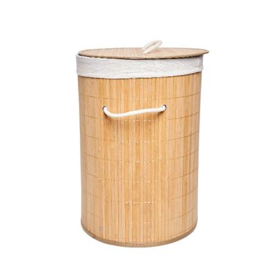 China Interesting Design Laundry Stored Basket Woven Bamboo Bamboo Storage Boxes With Sundry Lid for sale