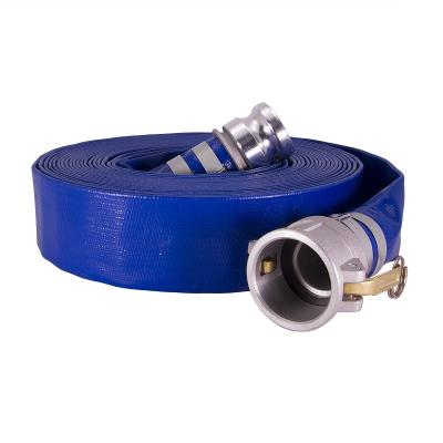 China 50ft Layflat Adjustable PVC Water Discharge Hose Assembly with Cam Lock Fittings for sale