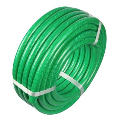 China Adjustable Flexible Layflat Reinforced PVC Garden Water Pipe Hose With Brass Fittings for sale