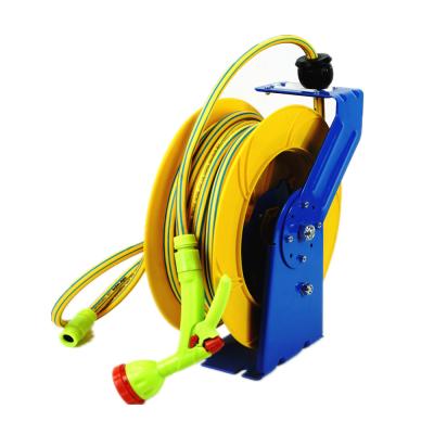 China Wall Mounted Plastic Auto Rewind Retractable Garden Water Hose Reel Adjustable for sale