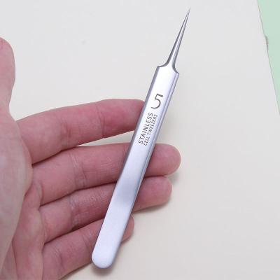 China Universal EYE tweezers, oblique tip, made with stainless steel for sale