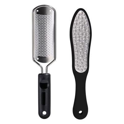 China 2pcs Foot File Callus Remover Scrubber Foot Scraper for Dead Hard Skin, Professional Heel Scraper Stainless Steel Foot Rasp for sale