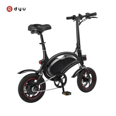 China New Fashion Aluminum Alloy DYU D2F Folding Function Electric Bike E-scooter with Chain and 12inch Pedals Foldable E-bike for sale