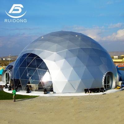 China Tube type tent stake 20M Big geo white transparent clear glass PVC dome soundproof tent for exhibition for sale