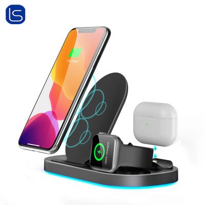 China Fast Foldable Smart Watch LED Lamp Qi Wireless Charger 3 In 1 15W for sale