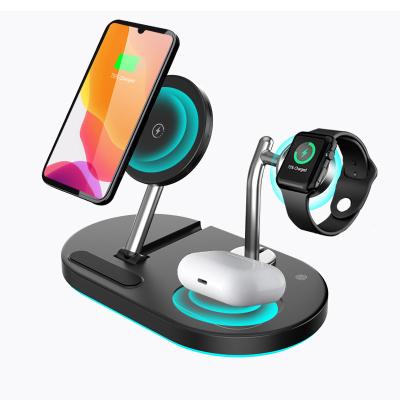 China Smart Watch China Shenzhen Radio Fast Charger 3 in 1 Magnetic Wireless Charger 3 Way Holder for iPhone for airpods for iwatch for sale