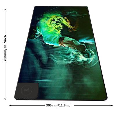 China Earphone 2 in one Design Non-Slip Rubber Base Mouse Pad Radio Charger Large Custom Logo Printed Fast Charging for sale