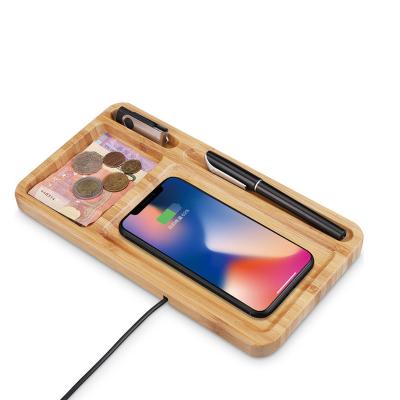 China Smart Watch Radio Charging Station Radio Charger Phone Safe Charging Wooden Stand for sale