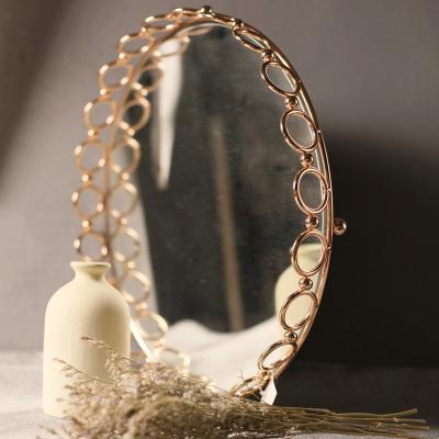 China Wholesale Modern Morden Metal Mirror Tray Circle Decoration Home Decor Serving Tray for sale