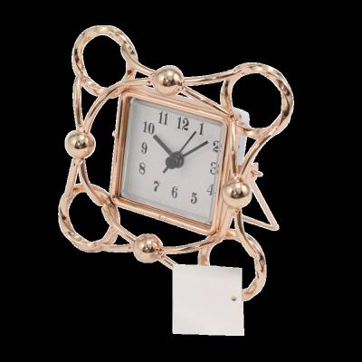 China Line Art Decor Metal circle clock classic home table desk clock decoration quartz clock for sale