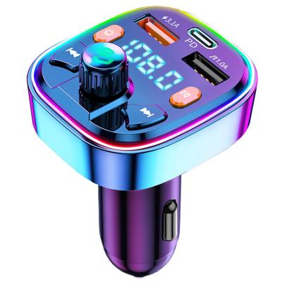 China Built-in Type 18W 3.1A Car USB Car MP3 Player FM Microphone USB Disk Playback Fast Charging Dual Handsfree FM Modulator Kit USB Transmitter for sale